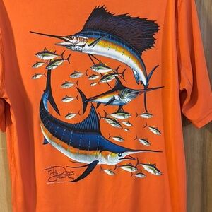 FH. Davis Orange Fish Graphic T-Shirt